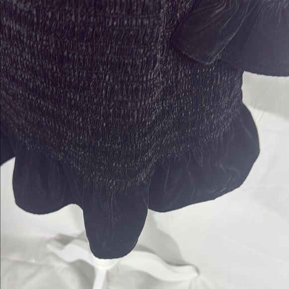 LoveShackFancy Black Smocked Mini Dress Long Sleeve Size L - Picture 8 of 13